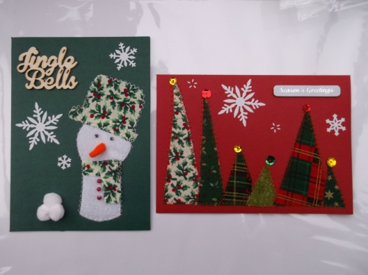 Handmade Christmas cards by  caren's canvas and craft