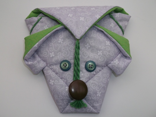 Pocket pal! Fabric origami folded fabric character  8 pocket pouch
